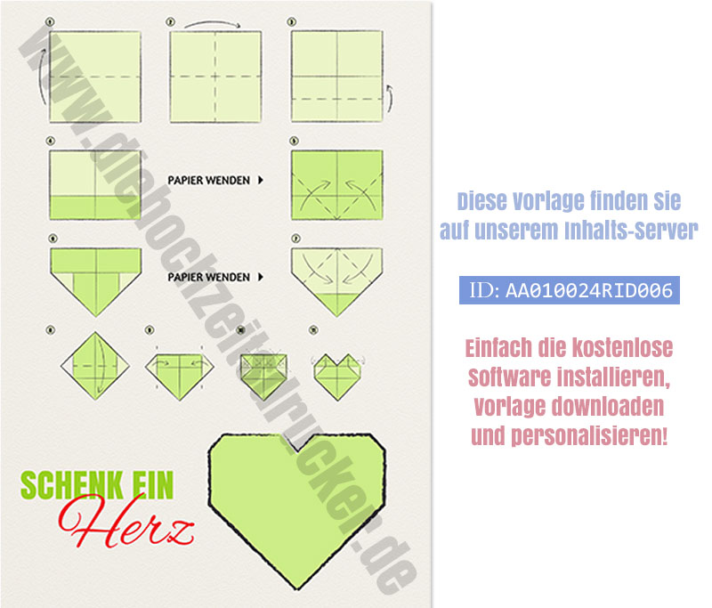 Bastelanleitung Origami-Herz