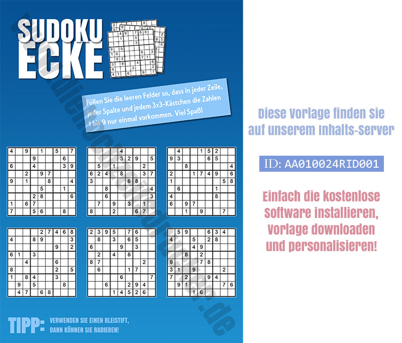 Sudoku für die Hochzeitszeitung